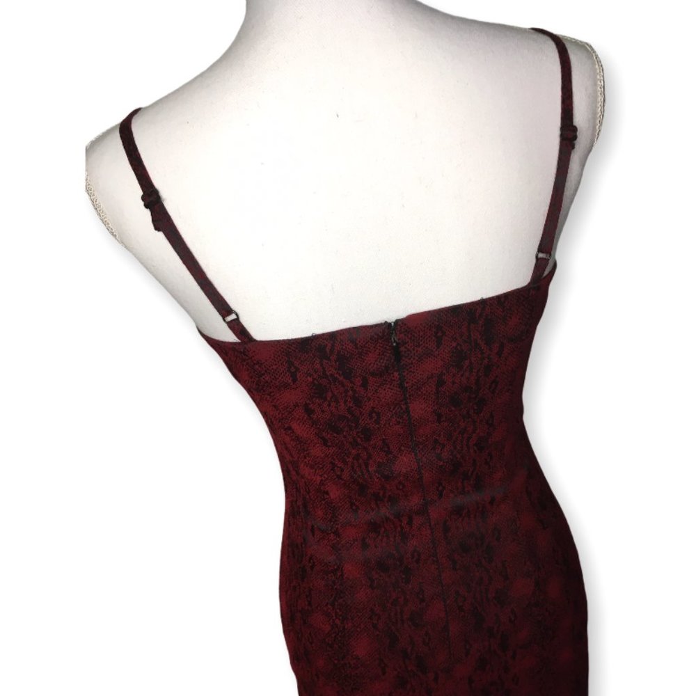 90s Y2k Vintage Express Red Snakeskin Spaghetti S… - image 4